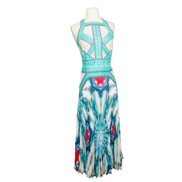 KAREN MILLEN GEO GUIPURE TIE DYE PLEATED DRESS - Picture 2 of 7